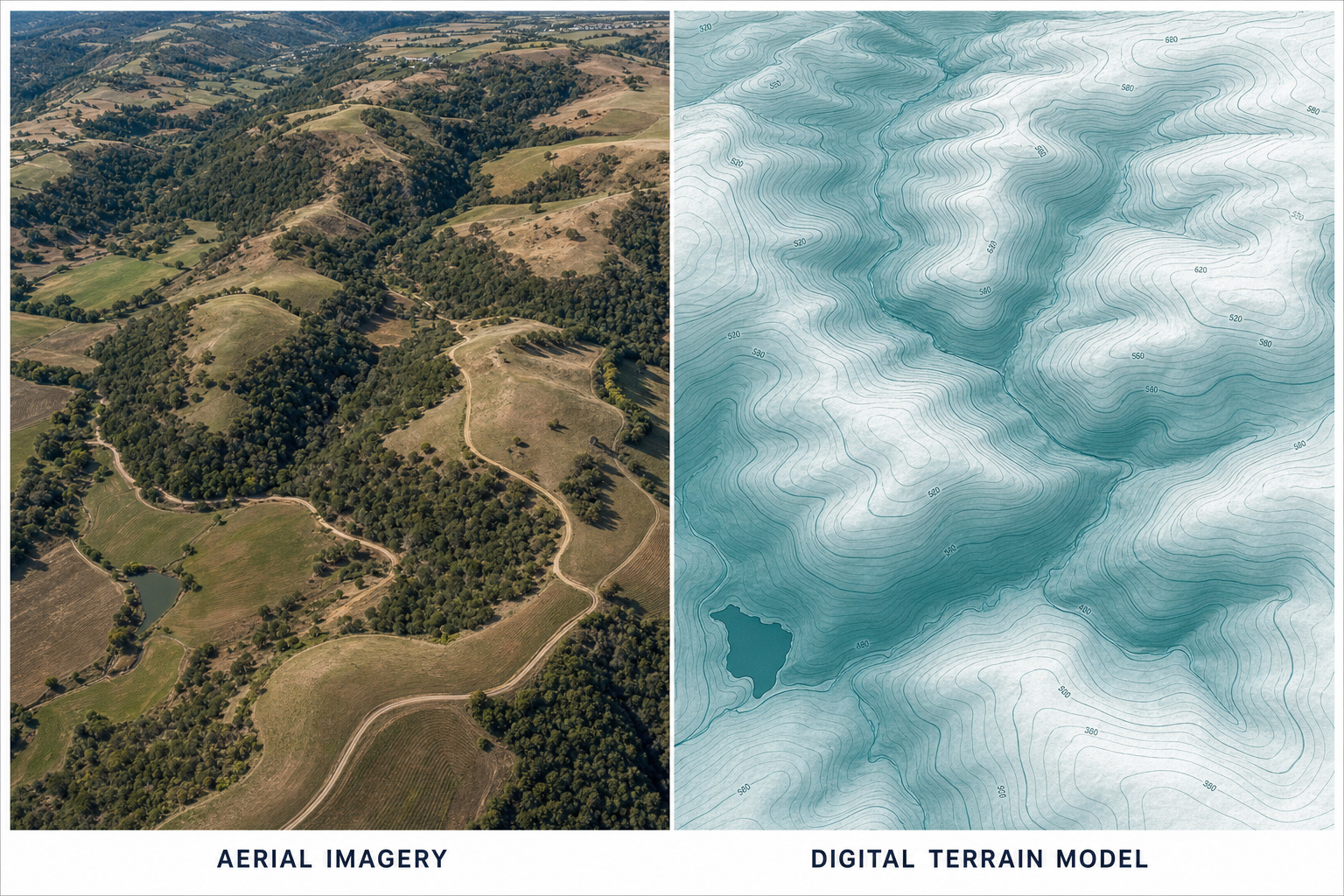 Aerial imagery vs Digital Terrain Model from LiDAR survey in Northern Arizona